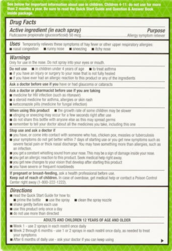 Kroger® 24-Hour Allergy Relief Nasal Sprays Perspective: back
