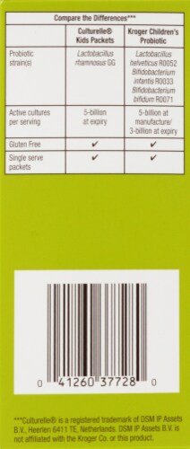 Kroger® Children's Probiotic Vanilla Flavored Packets Perspective: back