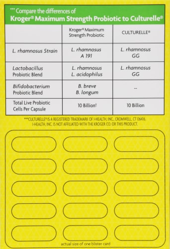 Kroger® Maximum Strength Probiotic Capsule Perspective: back