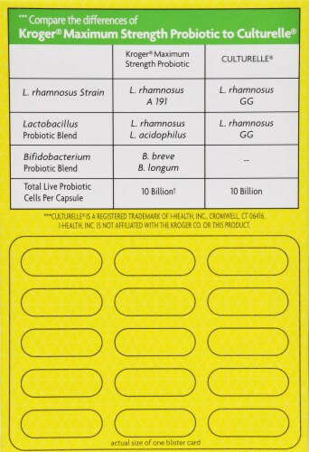 Kroger® Maximum Strength Probiotic Capsule Perspective: back