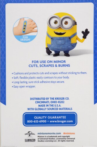Kroger® Minions Antibacterial Bandages Perspective: back