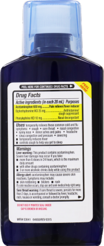 Kroger® Max Strength Multi-Symptom NightTime Cold And Flu Fast Mucus Relief Liquid Perspective: back