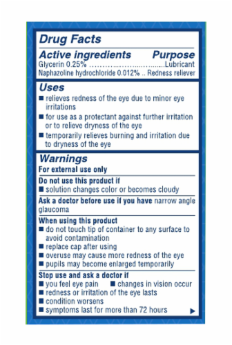 Kroger® Red Relief Lubricant Eye Drops Perspective: back