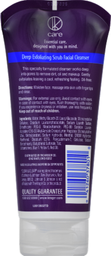 Kroger®  Deep Exfoliating Scrub Facial Cleanser Perspective: back