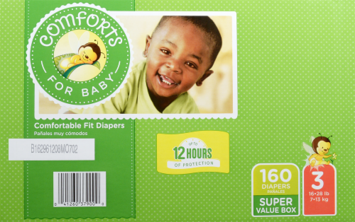 Comforts™ Day or Night Baby Diapers Size 3 (16-28 lbs) Perspective: back