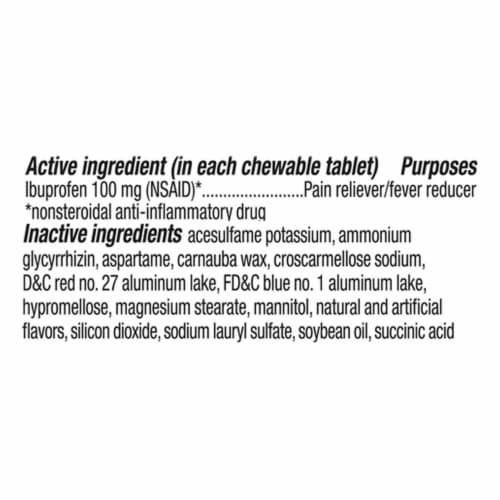 Kroger® Children's Pain Reliever and Fever Reducer Ibuprofen Chewable Tablets Grape Flavored 100mg Perspective: back