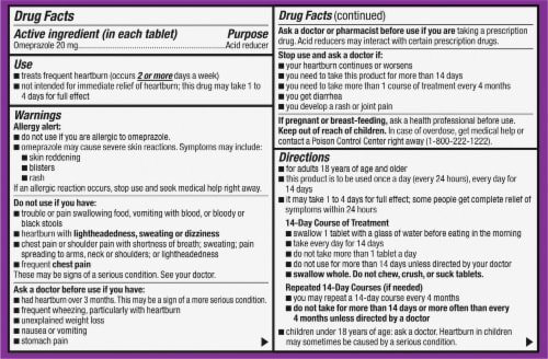 Kroger® Omeprazole Wild Berry 20 mg Mint Acid Reducer Tablets Perspective: back