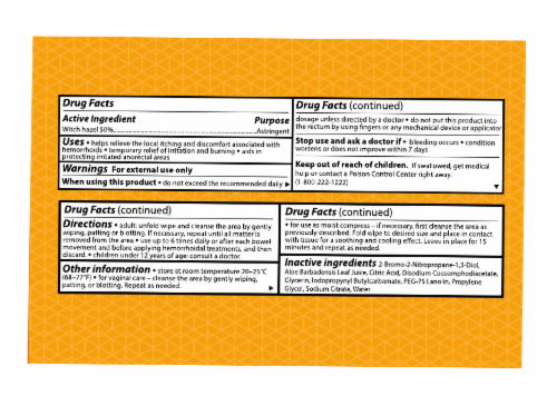 Kroger® Pre-Moistened Flushable Hemorrhoidal Medicated Wipes Perspective: back