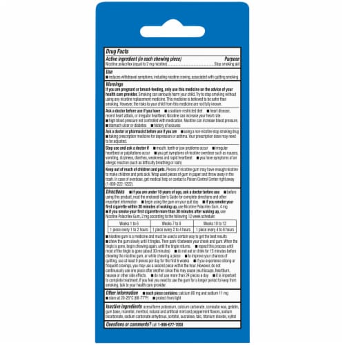 Kroger® Coated Ice Mint Nicotine Gum 2mg Perspective: back