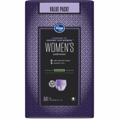Kroger® Large Maximum Hold Woman's Underwear 32 Count Perspective: back