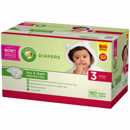 Comforts™ Day or Night Diapers Size 3 (16-28 lbs) BIG DEAL! Perspective: back