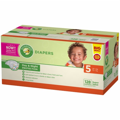 Comforts™ Day or Night Diapers Size 5 (27+ lbs) BIG DEAL! Perspective: back