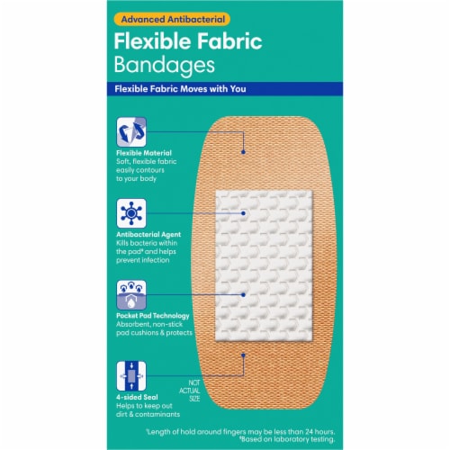 Kroger® Advanced Antibacterial Extra Large Flexible Fabric Bandages Perspective: back
