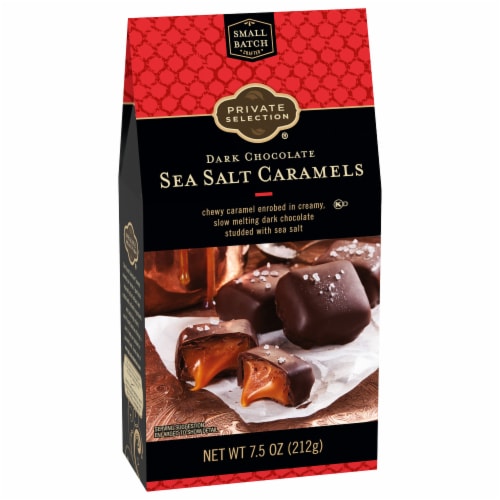 Private Selection® Dark Chocolate Sea Salt Caramels Pack Perspective: back