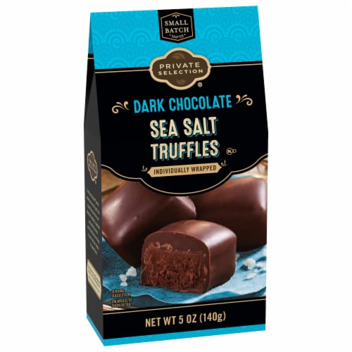 Private Selection® Dark Chocolate Sea Salt Truffles Perspective: back