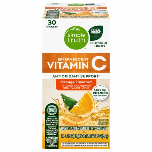 Simple Truth® Effervescent Vitamin C Powder Packets Orange 1000mg Perspective: back