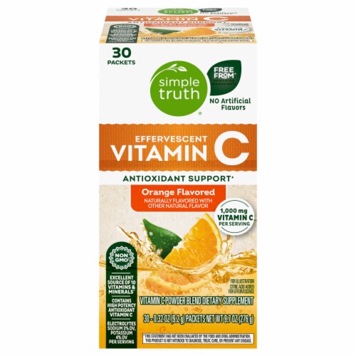 Simple Truth® Effervescent Vitamin C Powder Packets Orange 1000mg Perspective: back