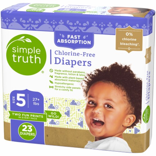 Simple Truth® Chlorine Free Diapers Size 5 (27+ lbs) Perspective: back