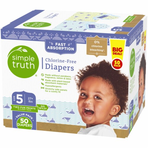 Simple Truth® Chlorine Free Diapers Size 5 (27+ lbs) BIG DEAL! Perspective: back