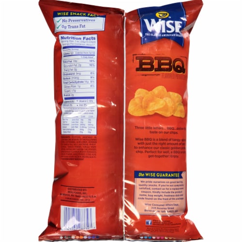 Wise® BBQ Flavored Potato Chips Perspective: back