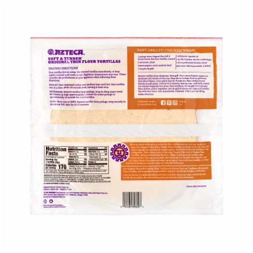 Azteca® Original Thin Burrito-Size Flour Tortillas Perspective: back