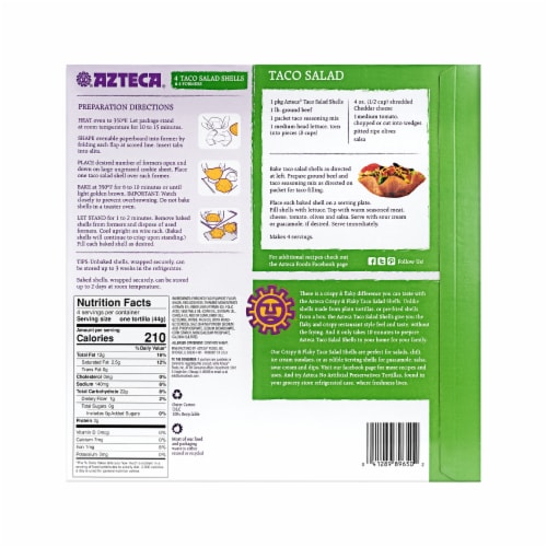 Azteca® Bake & Fill Crispy & Flakey Taco Salad Shells with Formers Perspective: back