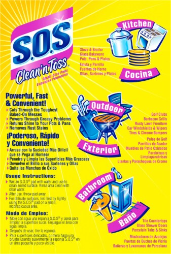 S.O.S® Clean 'n Toss Small-Size Steel Wool Soap Pads Perspective: back
