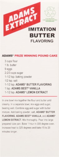 Adams Extract Imitation Butter Flavoring Perspective: back