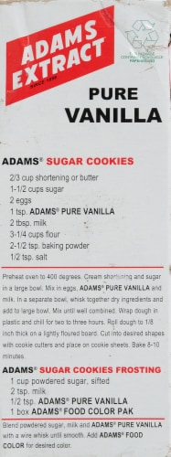 Adams Extract® Pure Vanilla Extract Perspective: back