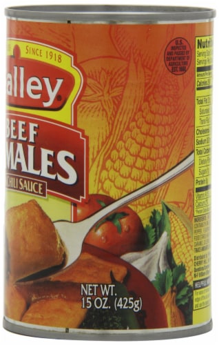 Nalley Beef Tamales in Chili Sauce, 15 oz. Perspective: back