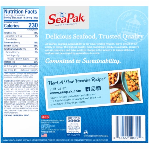 SeaPak™ Oven Crispy Popcorn Shrimp Perspective: back