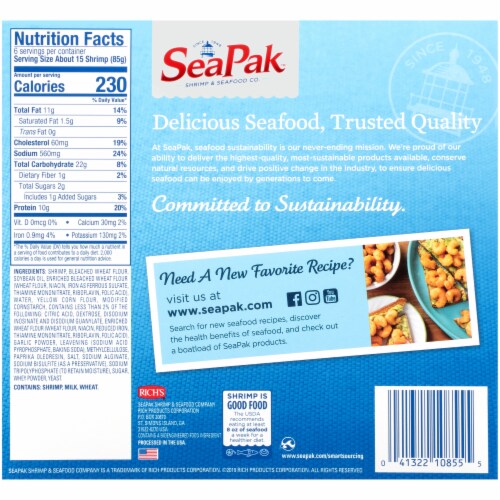 SeaPak™ Oven Crispy Popcorn Shrimp Perspective: back