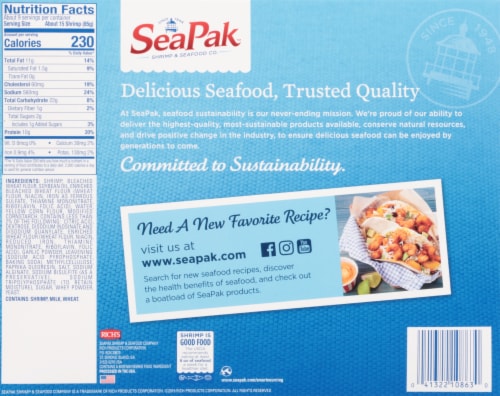 SeaPak Oven Crispy Popcorn Shrimp Perspective: back