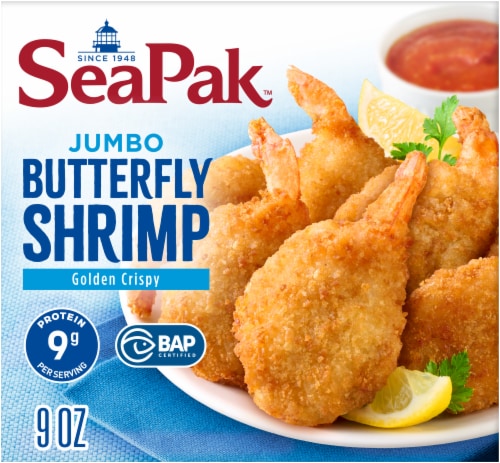 SeaPak Jumbo Crispy Breaded Butterfly Shrimp Perspective: back