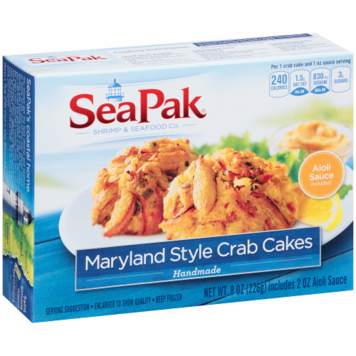 SeaPak® Handmade Maryland Style Crab Cakes Perspective: back