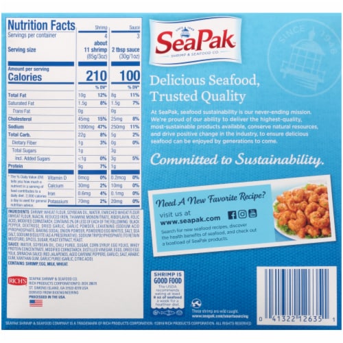 SeaPak Kickin' Popcorn Shrimp Perspective: back