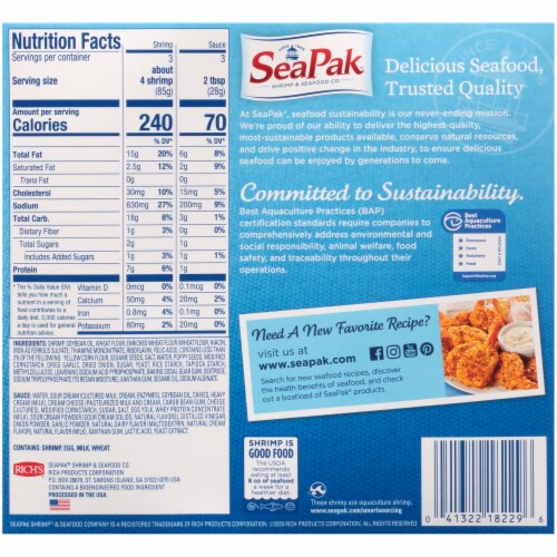 SeaPak® Everything Bagel Butterfly Shrimp Perspective: back