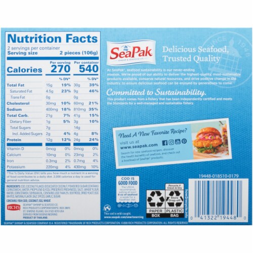 SeaPak® Coconut Cod Perspective: back