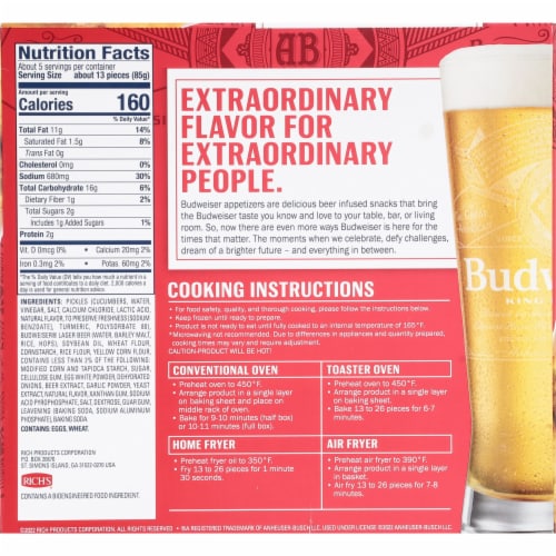 Budweiser Beer Batter Fried Pickles Perspective: back