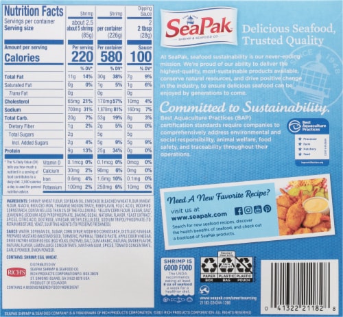 SeaPak™ Southern Style Jumbo Shrimp Perspective: back