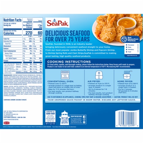 SeaPak Jumbo Coconut Shrimp Perspective: back