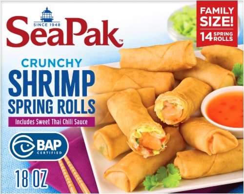SeaPak Crunchy Shrimp Spring Rolls with Sweet Chili Sauce Perspective: back