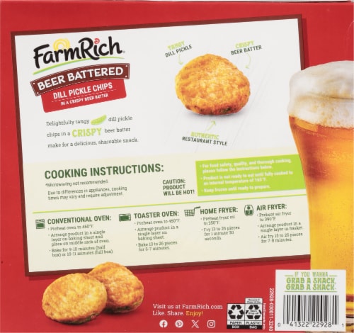 Farm Rich® Beer Battered Dill Pickle Chips Perspective: back