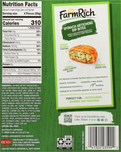 Farm Rich® Spinach Artichoke Dip Bites Perspective: back