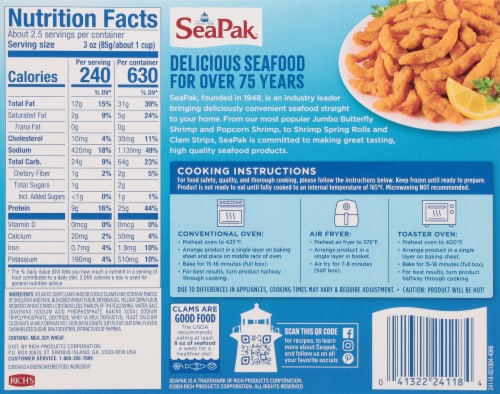 SeaPak™ Wild Caught Clam Strips Perspective: back