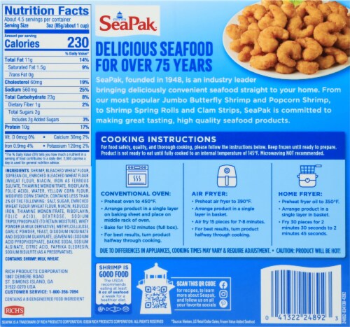 SeaPak™ Classic Popcorn Shrimp Perspective: back
