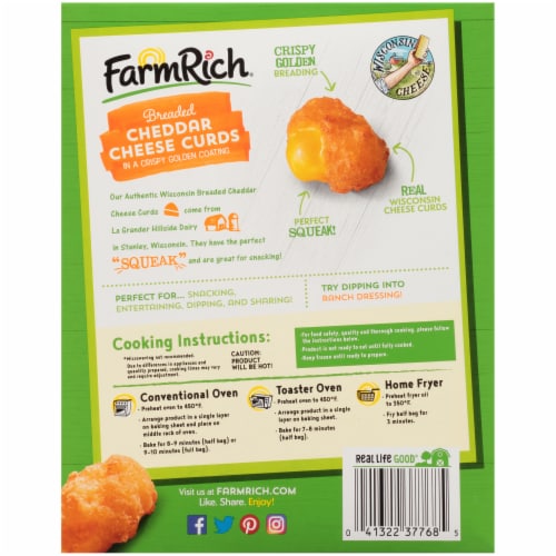 Farm Rich Breaded Cheddar Cheese Curds Perspective: back