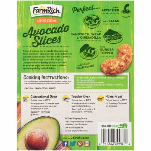 Farm Rich Ancho Chile Flavored Crispy Coated Avocado Slices Perspective: back