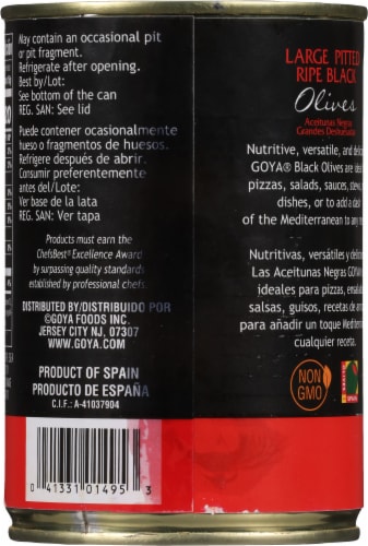 Goya® Pitted Black Olives Perspective: back