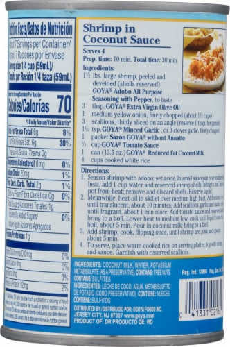 Goya® Light Reduced Fat Coconut Milk Perspective: back